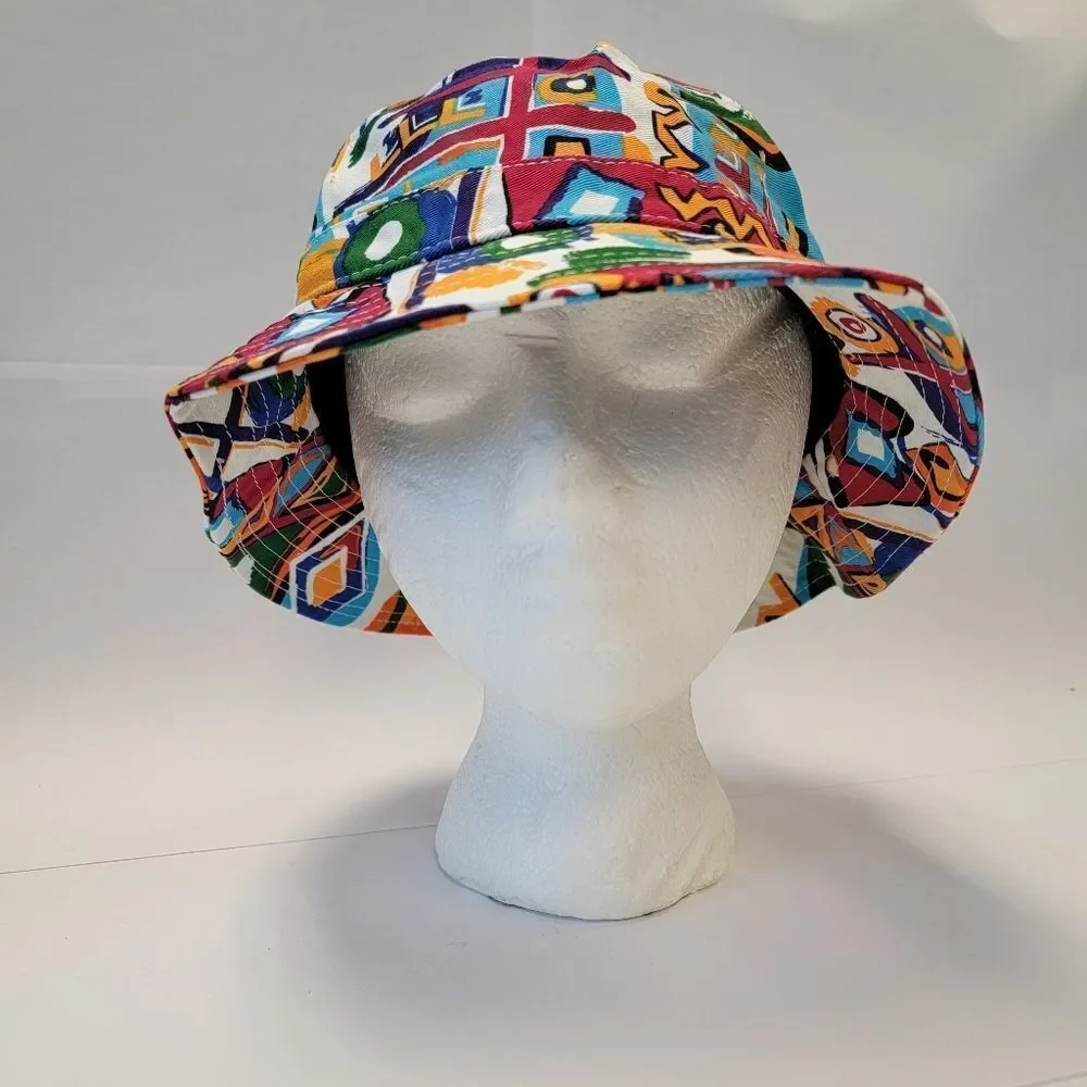 KBEthos Art Deco Abstract Streetwear Multicolor Bucket Hat One Size